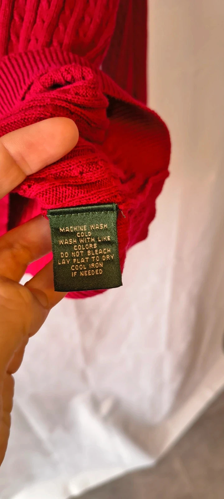 Lauren Ralph Lauren tricô | 100% algodão | vermelho | tamanho L | malha fina | #274 – photo 5
